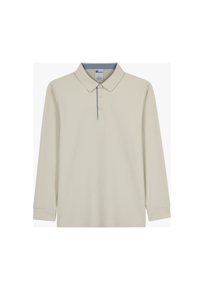 Skechers M Long Sleeve Waffle Polo Erkek Bej Polo Tişört S2620148-1559
