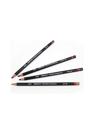 Derwent Tinted Charcoal Renkli Kömür Füzen Kalem Tc21 White Genel