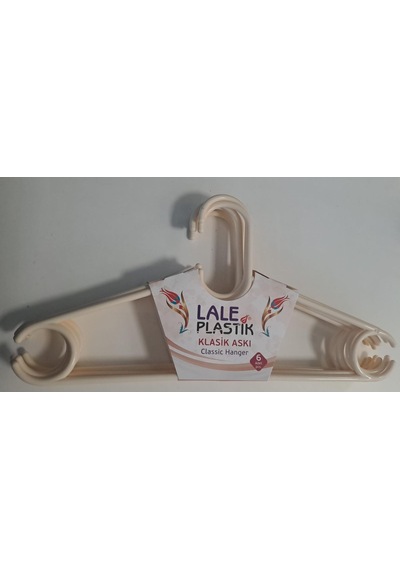 Lale Plastik Elbise Askısı Klasik 6 Lı Karışık Renkli Diğer