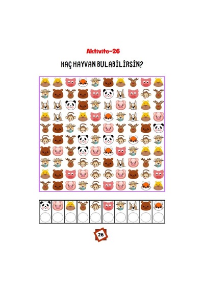 Gizli Hayvanları Bul Yaz-sil Kitabı