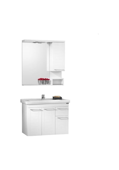Orka Perge 85 Cm Beyaz Banyo Dolabı Alt Modül Ve Lavabo Beyaz Orka Perge 85 Cm Beyaz Banyo Dolabı Alt Modül Ve Lavabo Beyaz