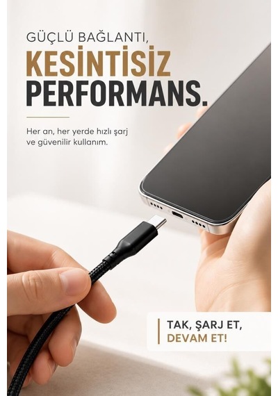 Delux Serisi Taşınabilir Elektronik Teknoloji Şarj Kablosu Usb-a To Type-c İ7 03210 Siyah