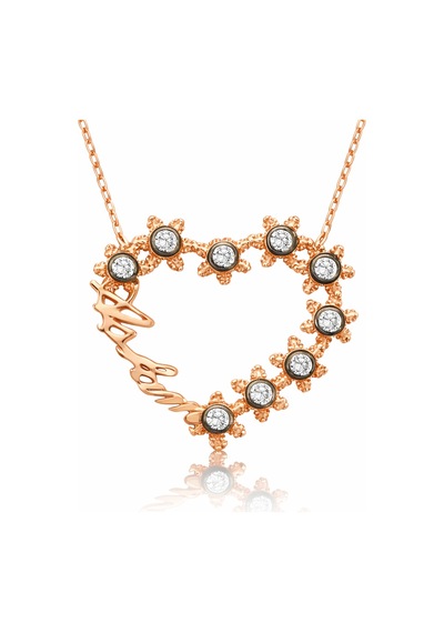 Gümüş Aşkım Yazılı Kalpli Bayan Kolye 01 - Gold 87401669
