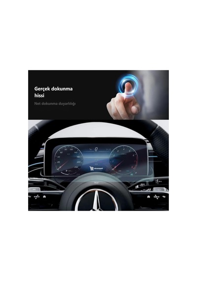 Mercedes E180 Uyumlu Dijital Gösterge Paneli Araç Ekran Koruyucu W214 9h Nano Kırılmaz Şeffaf