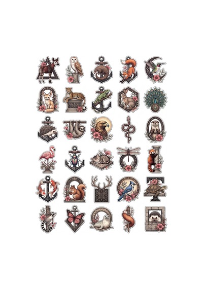 Karma Koleksiyon Sticker Seti 150 Adet - 5'li Mega Paket No25 - Laptop Defter Ajanda Çok Renkli