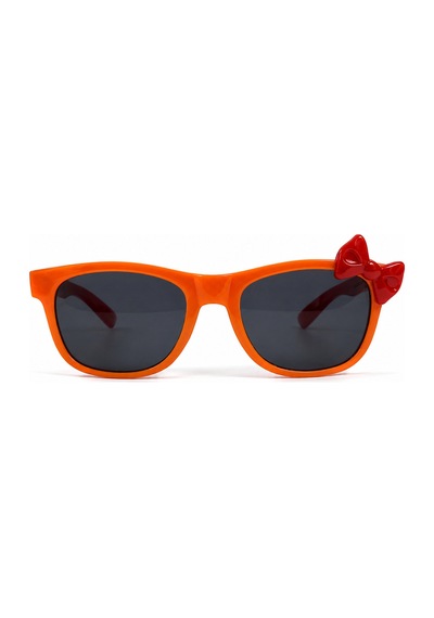 Pona Turuncu Çerçeve Kırmızı Sap Fiyonk Detaylı Çocuk Güneş Gözlüğü