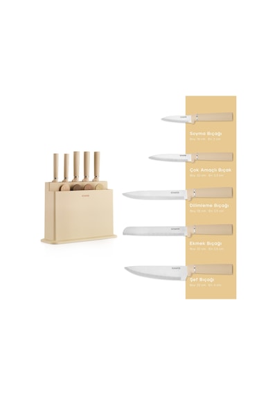 Schafer Forge Kesme Tahtası/bıçak Seti 10 Parça-krem