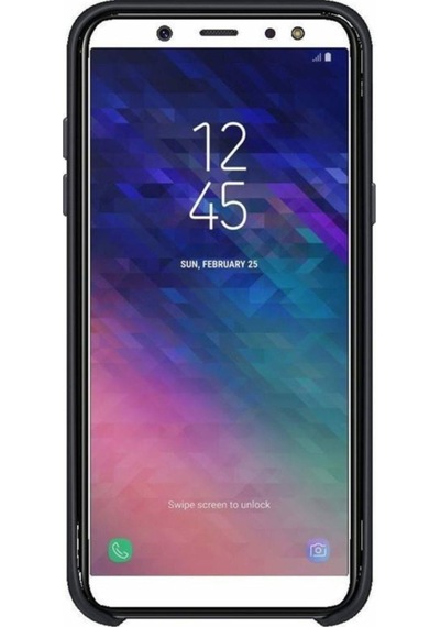 Galaxy Uyumlu A6 2018 İle Uyumlu Çift Katmanlı Arka Kapak Siyah Ef-pa600cbegww Siyah