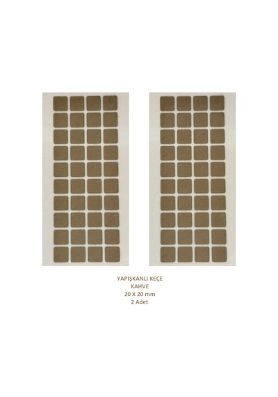 Zemin Koruyucu, 20x20 mm Keçe, Kahve (2 Adet)