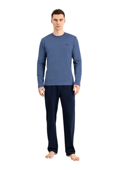 Elitepoint 1928 Erkek O-yaka Kışlık Pijama Takım İndigo