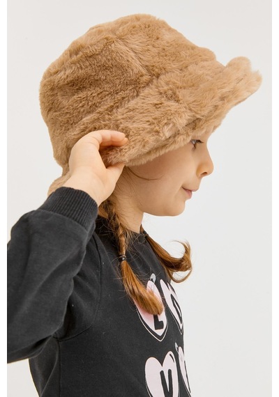Benitto Kids Benittokids Kız Çocuk Peluş Bucket Şapka 7001-camel Camel