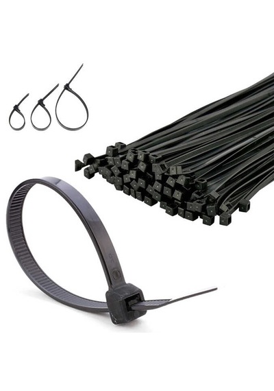 Siyah Cırt Plastik Kelepçe 37 Cm Kablo Bağı - 3.6x370mm 100 Adet