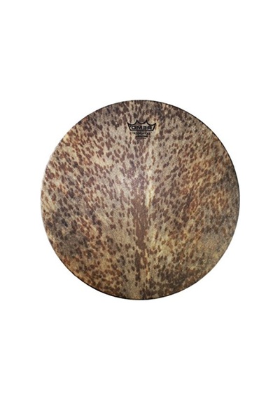 Doğal Deri Djembe 14" - Kahverengi Desenli Açık Mavi