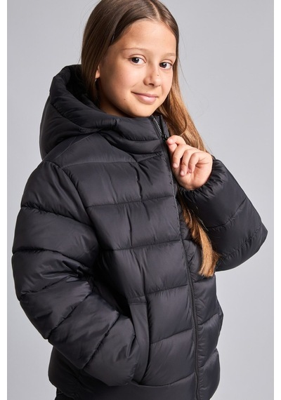 Defacto Kapüşonlu Mont Kız Çocuk H3045a826aubk27 Siyah-bk27