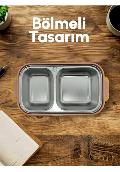 B&d İki Katlı İki Bölmeli Paslanmaz Çelik Lacivert Beslenme Kabı Bes011 Asker Yeşili