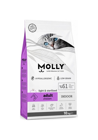 Molly Tavuklu Kısırlaştırılmış Kedi Maması 10 Kg