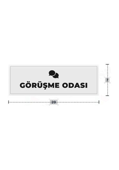Görüşme Odası Yazılı - Metal - Beyaz Renk - Kapı İsimliği - 20x7 Cm