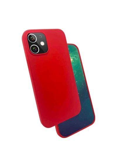 Apple Uyumlu iPhone 12 Kılıf Zore Silk Silikon Kırmızı