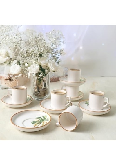 Bronze Kahve Takımı 12 Parça 6 Kişilik 22902-03 Acı Kahve