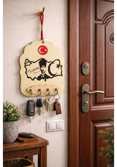 Ahşap Anahtarlık Ve Duvar Süsü Atatürk Temalı 17 X 23 79238371
