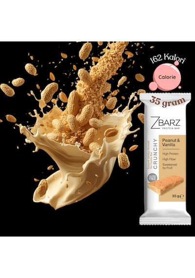 Zbarz Crunchy Susamlı Vanilya Aromalı Yer Fıstıklı Proteinli Bar 12 x 35 G