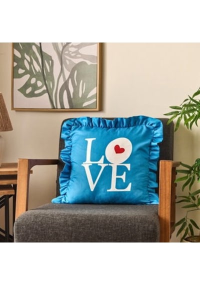 Soft Solari Kırlent Kılıfı - Mavi - 45x45 Cm Çok Renkli
