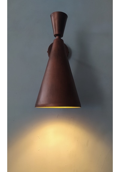 Mylights Retro Rustik Bakır Eskitme Patinalı Duvar Lamnbası Apl Eskitme