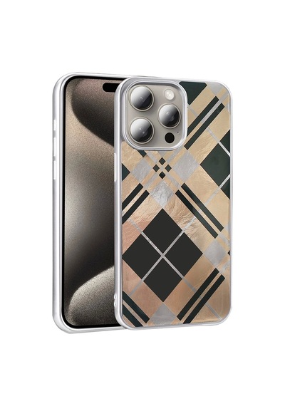 Apple Uyumlu iPhone 15 Pro Max Kılıf Desenli Zore Mep Kapak Geometrik