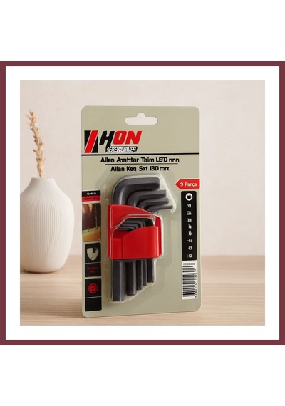 Storeşahin 9 Parça Kısa Düz 120mm Alyan Anahtar Takımı Siyah Shn0720