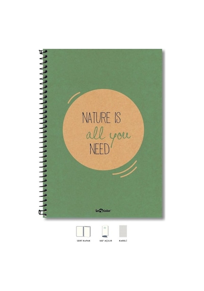 Eco Kraft Defter Düz 200 Syf Yeşil 17x24 Cm