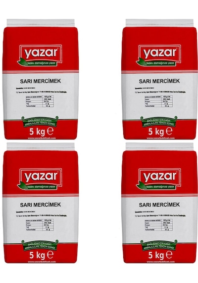 Yazar Sarı Mercimek 5 Kg x 4 Paket