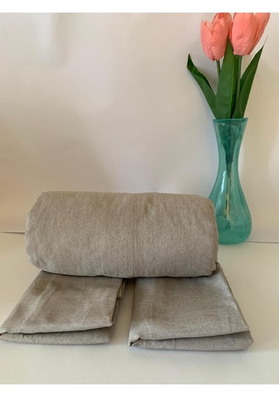 Battal Boy Yastıklı Çarşaf Takımı %100 Pamuklu 180x200 Sütlü Kahve