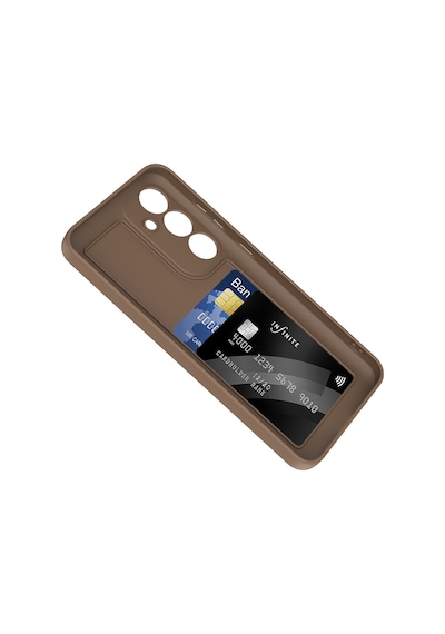 Samsung Galaxy Uyumlu S24 Fe Kılıf Kamera Korumalı Kartlık Hazneli Kapak Vitra Gri