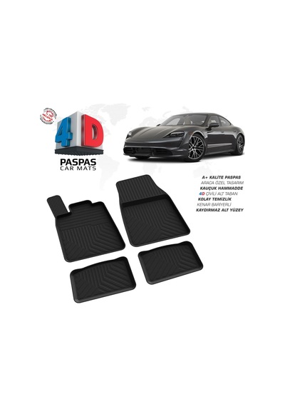 Porsche Taycan 4d Araca Özel Havuzlu Kauçuk Paspas 2020 Üzeri