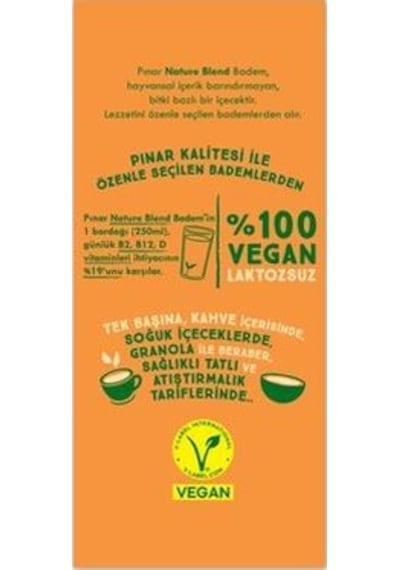 Pınar Nature Blend Bitkisel Bazlı Badem İçeceği 1 Lt X 6 Adet