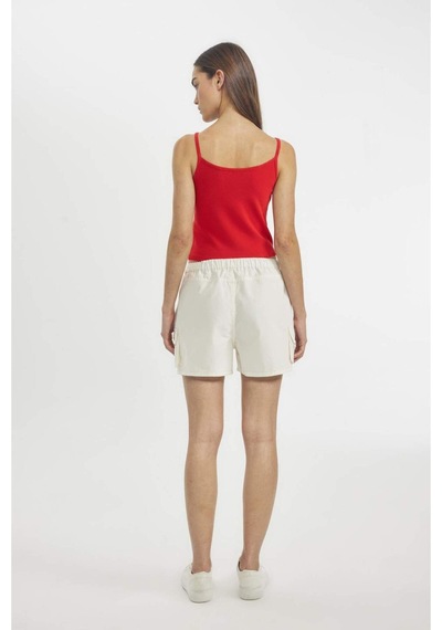 Defacto Coool Regular Fit Normal Bel Kısa Paça Gabardin Şort A3688AX24HSER232 Ekru
