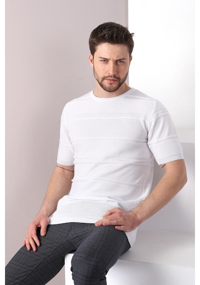 Ferraro Beyaz Bisiklet Yaka Erkek Pamuk Triko T-Shirt-Beyaz (417934683) Beyaz Ferraro Beyaz Bisiklet Yaka Erkek Pamuk Triko T-Shirt-Beyaz (417934683) Beyaz