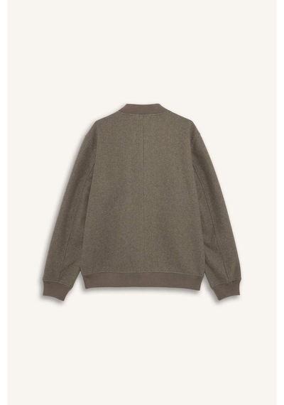 Defacto Regular Fit Kolej Yaka Bomber Astarlı Fermuarlı Kaşe Mont F7750ax26spbn84 Kahve-bn84