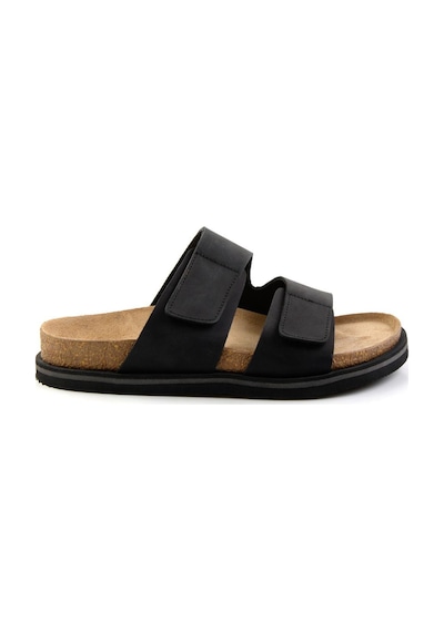 Bambi Siyah Leather Erkek Terlik E04801200101 Siyah
