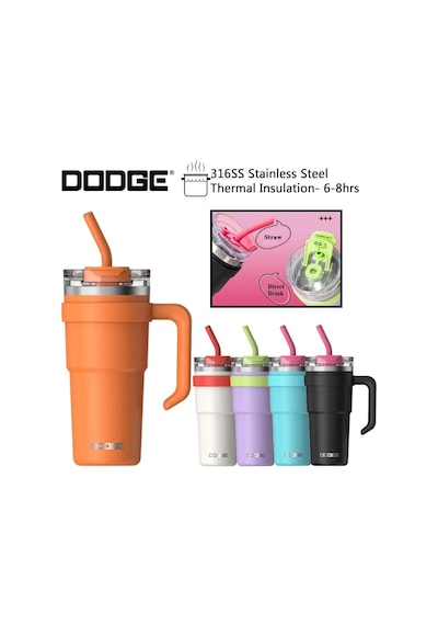 Dodge Trekking Çelik Termos Mug 750ml Siyah Siyah