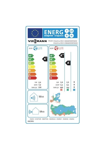 Viessmann SWAA050MFA070 R32 Vitoclima 050-s/he Pro Plus A++ 24000 Btu Inverter Duvar Tipi Klima Montaj Dahil