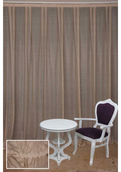 Sık Noktalı Model Vizon Renk Hazır Pileli Fon Perde 300x260