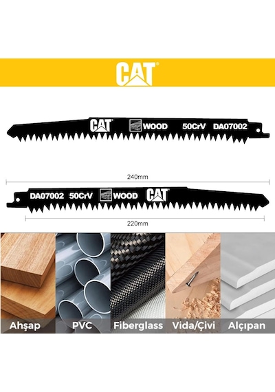 Cat Da07002 228mm 2 Parça Profesyonel Hızlı Ahşap Kesme Tilki Kuyruğu Testere Ucu