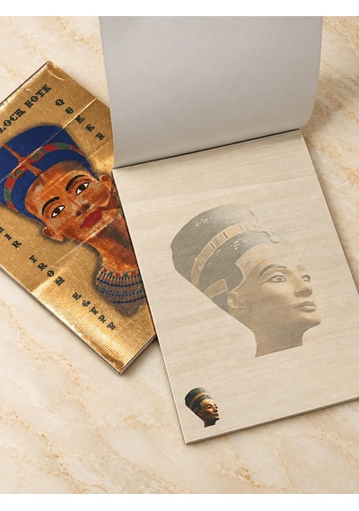 Nefertiti Motifli Çizgisiz Bloknot Çok Renkli
