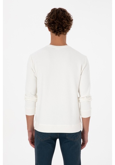 U.S. Polo Assn. Erkek Regular Fit Bisiklet Yaka Krem Sweatshirt 2237151