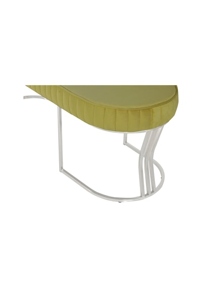 Viego Silver Striped- Hardal Kapitoneli Chester Model Puf & Bench & Koltuk & Uzun Makyaj Puff & Yatak Ucu &önü