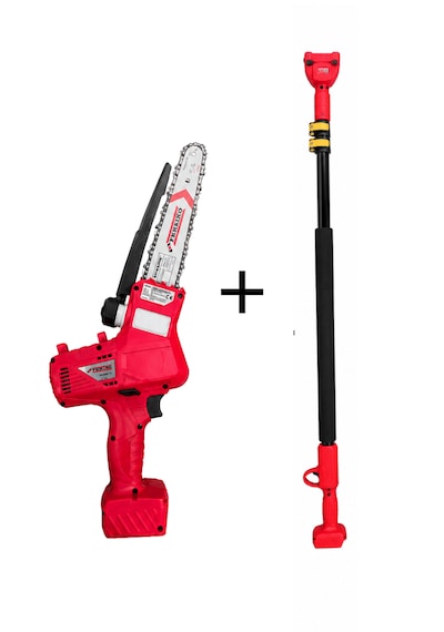 Ferrino Khb-12 21v 5.2ah Çift Akülü Dal Budama Testeresi + 6 Metre Teleskopik Uzatma Aparatı