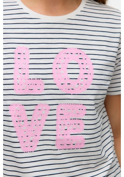 Vero Moda Kadın Vmsımone Kısa Kollu Pamuk T-shirt 10328170 Ekru Ekru
