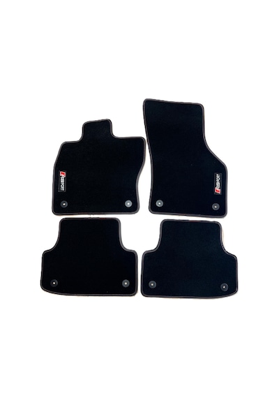 Oto Halı Paspas Seti Audi A3 2004-2011 Uyumlu Sline Sport Kaymaz & Şık Tasarım - Siyah Rs3