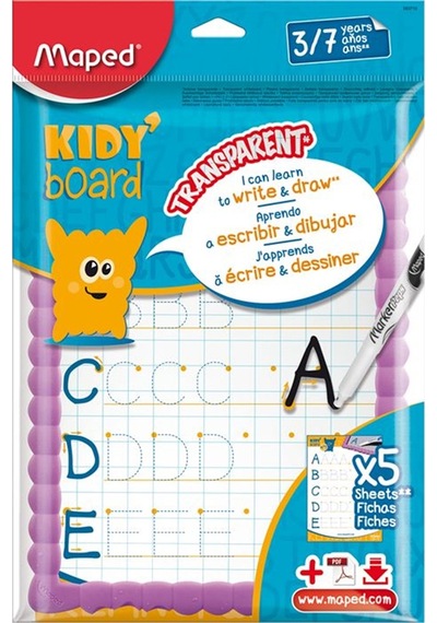 Maped Yazı Tahtası Kıddy Board Çoçuk Esnek Ve Transparan Kit Çok Renkli